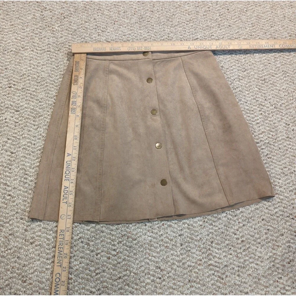 Aritzia Wilfred Free Centimela Button Front Faux Suede Skirt Womens 8 Brown
